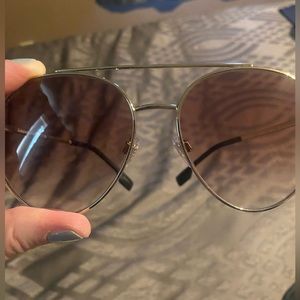 Burberry pink/rose lens aviators with gold.